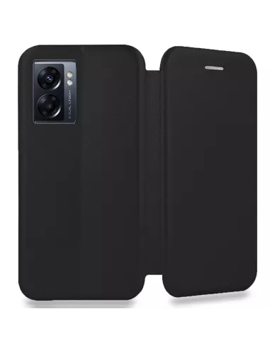 Oppo A77 (5G) Leather Case Folio Clam - Black | Ibroz