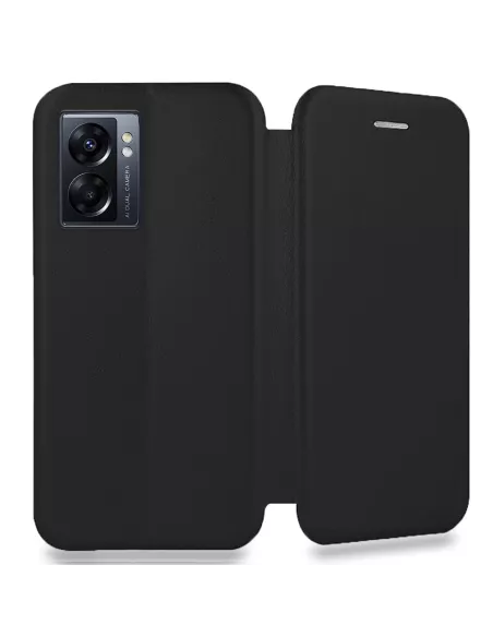 Oppo A77 (5G) Etui Cuir Folio Clam - Noir | Ibroz