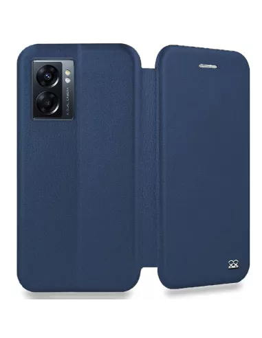 Oppo A77 (5G) Etui Cuir Folio Clam - Bleu cosmos | Ibroz