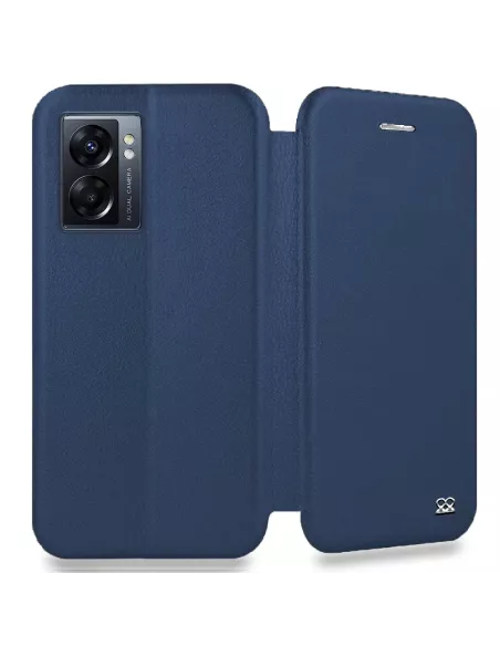 Oppo A77 (5G) Etui Cuir Folio Clam - Bleu cosmos | Ibroz