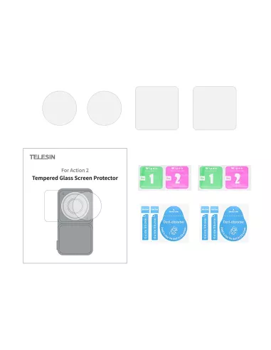Lot de 4 protections écrans objectif et écran pour DJI Action 2 | I...