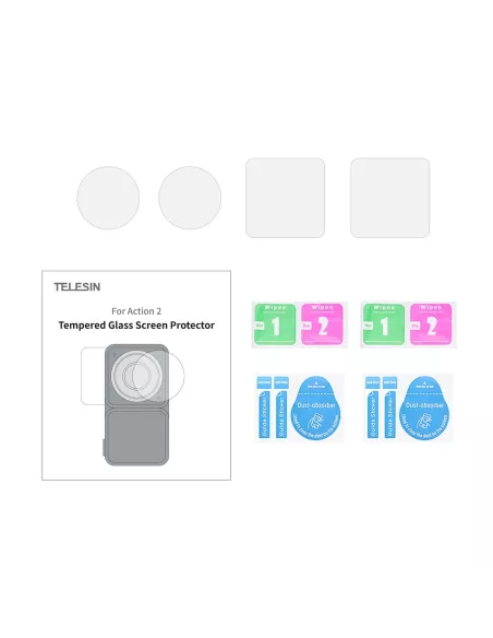Lot de 4 protections écrans objectif et écran pour DJI Action 2 | I...