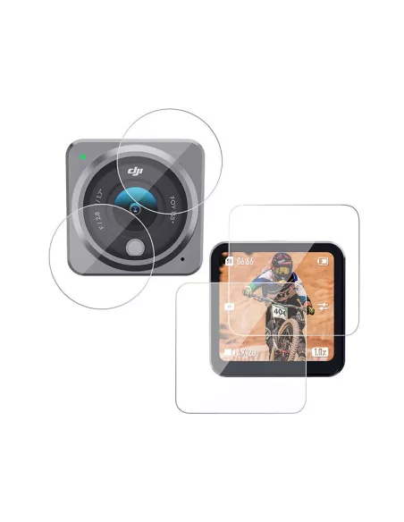 Lot de 4 protections écrans objectif et écran pour DJI Action 2 | I...