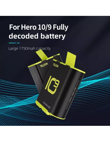 Batterie Rechargeable Grande Capacité 1750mAh pour Gopro Hero 9 et ...