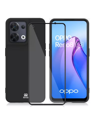 Oppo Reno 8 (5G) Coque LSR Liquid Silicone + Protection écran en ve...