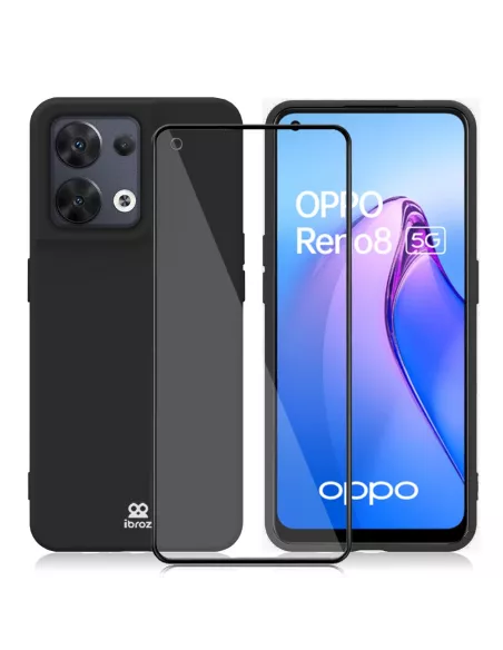 Oppo Reno 8 (5G) Coque LSR Liquid Silicone + Protection écran en ve...
