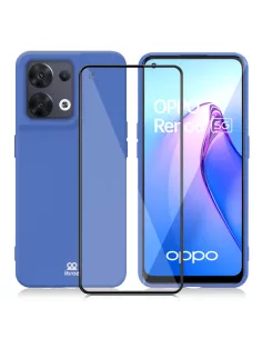 Oppo Reno 8 (5G) Coque LSR Liquid Silicone + Protection écran en ve...