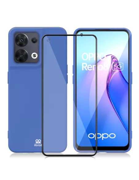 Oppo Reno 8 (5G) Coque LSR Liquid Silicone + Protection écran en ve...
