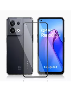 Oppo Reno 8 (5G) Shockproof Case + 9H Screen Protector Pack - Transp...