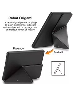 Amazon Kindle 6" (11th Gen - 2022) Origami Leather Case - Black | Ibroz 2