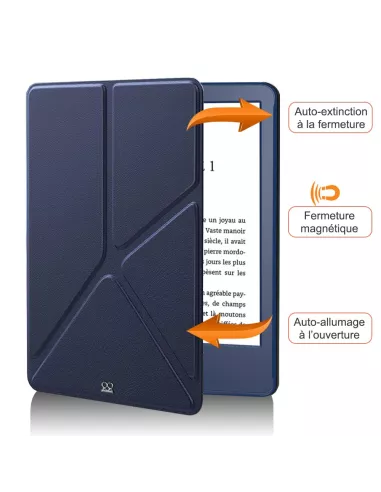 Amazon Kindle 6" (11ème Gén - 2022) Etui Cuir Origami - Bleu | Ibroz