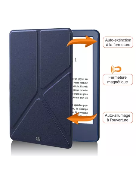 Amazon Kindle 6" (11ème Gén - 2022) Etui Cuir Origami - Bleu | Ibroz