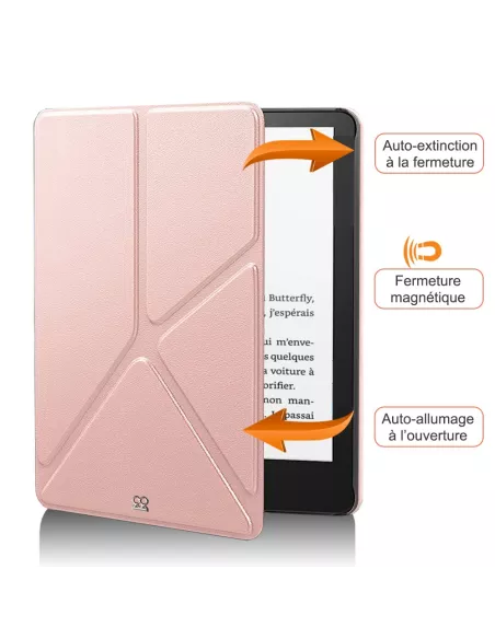 Amazon Kindle 6" (11ème Gén - 2022) Etui Cuir Origami - Rose Gold |...