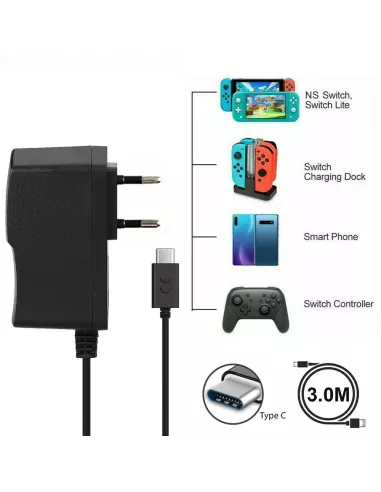 Adaptateur Secteur USB-C pour Nintendo Switch/Switch OLED/Lite et S...
