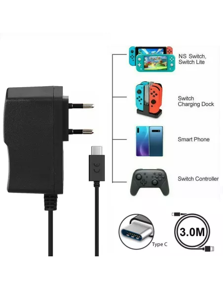 Adaptateur Secteur USB-C pour Nintendo Switch/Switch OLED/Lite et S...