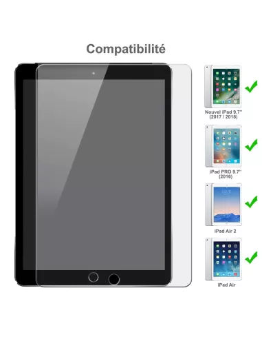 Lot de 2 Protections écran en verre trempé iPad 9,7'' (2018) - iPad...