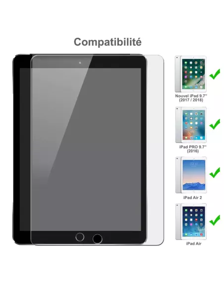 Set of 2 iPad 9,7'' (2018) tempered glass screen protectors - iPad...