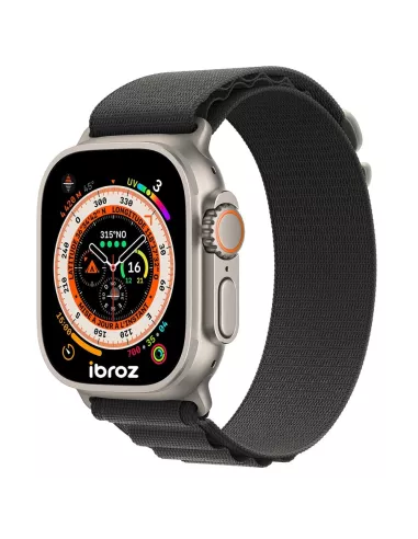Alpine Wristband Apple Watch Ultra, 8, 7, 6, SE, 5, 4, 3 - Black | Ibroz
