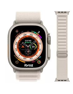 Bracelet Alpine Apple Watch Ultra, 8, 7, 6, SE, 5, 4, 3 - Blanc Ecr...