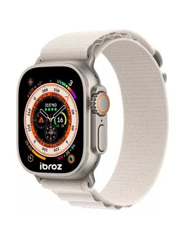 Alpine Wristband Apple Watch Ultra, 8, 7, 6, SE, 5, 4, 3 - White Ecr...
