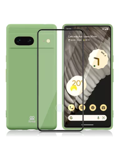 Google Pixel 7 Pro Coque Liquid Silicone + Protection écran 9H - Ve...