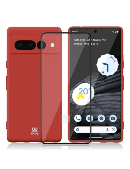 Google Pixel 7 Pro Liquid Silicone Case + 9H Screen Protector - Ro...