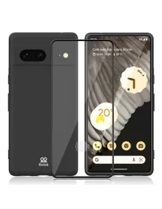 Google Pixel 7 Coque Liquid Silicone + Protection Ecran 9H - Black |...