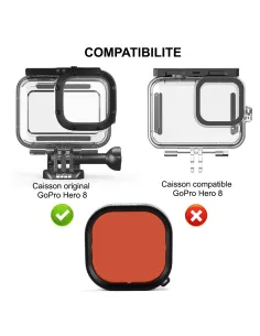 Filtre Rouge pour Boîtier Caisson de Plongée Original GoPro Hero 8 ... 2