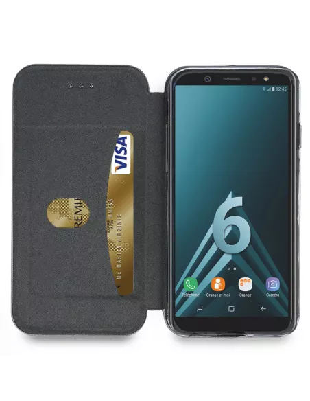 Samsung Galaxy A6 Leather Case Folio CLAM | Ibroz