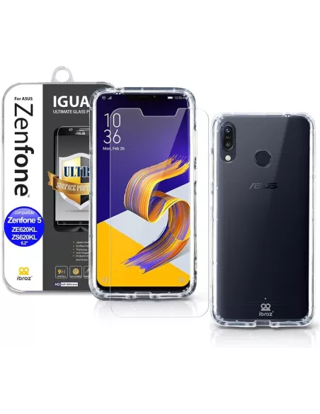 Zenfone 5 and 5Z (ZE620KL - ZS620KL) Pack Shockproof Case + Protective...