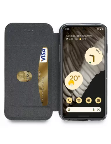 Google Pixel 7 Pro Etui Cuir Folio Clam - Noir | Ibroz