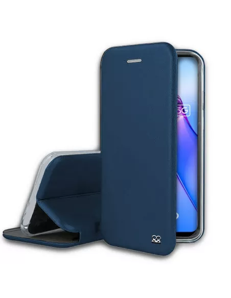 Oppo Reno 8 Etui Cuir Folio Clam - Bleu Cosmos | Ibroz