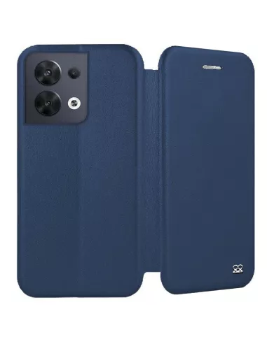 Oppo Reno 8 Etui Cuir Folio Clam - Bleu Cosmos | Ibroz