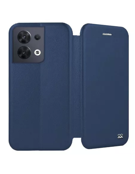 Oppo Reno 8 Etui Cuir Folio Clam - Bleu Cosmos | Ibroz