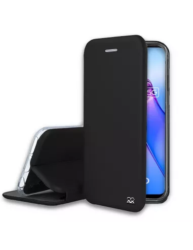 ibroz etui cuir noir Oppo Reno 8