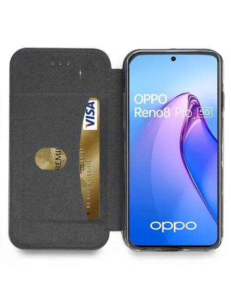 Oppo Reno 8 Pro Etui Cuir Folio Clam - Bleu Cosmos | Ibroz