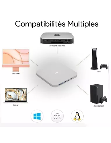 Dock HUB MAC Mini MC25 Pro MAX Extension Mémoire 9 en 1 - SATA SSD ...