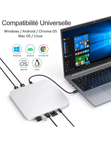 Dock HUB MAC Mini MC25 Pro MAX Extension Mémoire 9 en 1 - SATA SSD ...