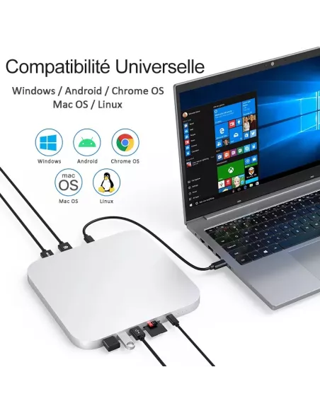 Dock HUB MAC Mini MC25 Pro MAX Extension Mémoire 9 en 1 - SATA SSD ...