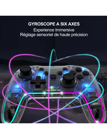 Manette de Jeu Lumineuse Controleur PRO HD Vibes sans fil pour Nint...