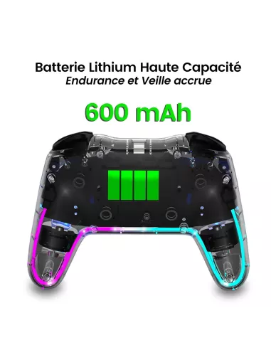 Manette de Jeu Lumineuse Controleur PRO HD Vibes sans fil pour Nint...
