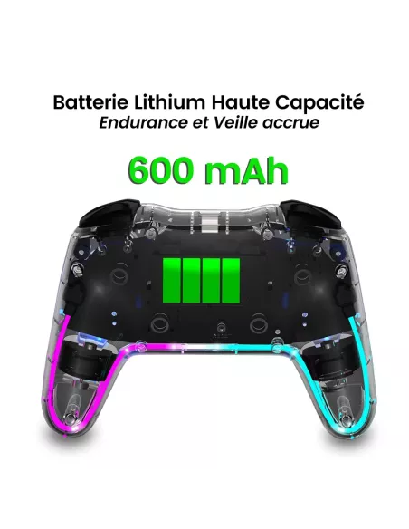 Manette de Jeu Lumineuse Controleur PRO HD Vibes sans fil pour Nint...