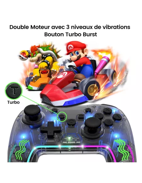 Lighted Game Controller PRO HD Wireless Vibes for Nint...