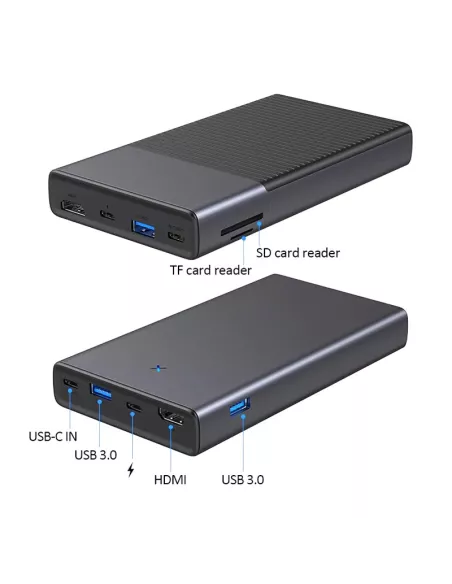HUB USB C MC30 Pro - 7 en 1 avec boîtier pour disque dur SDD-HDD 2....