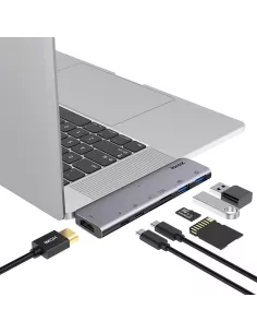 ibroz-HUB USB type-c vers HDMI 3.0, répartiteur USB pour MacBook Pro-Thunderbolt-3-Docking-double-USB 2