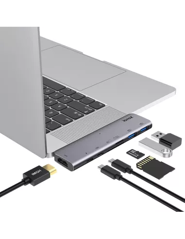 ibroz-HUB USB type-c vers HDMI 3.0, répartiteur USB pour MacBook Pro-Thunderbolt-3-Docking-double-USB_