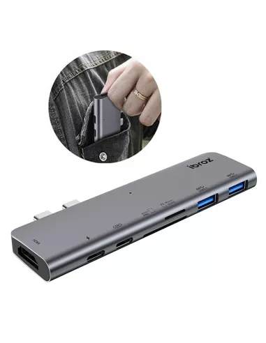 USB C HUB - DC703 - 7 in 1 for MacBook Pro Thunderbolt 3 (40Gbps) ...