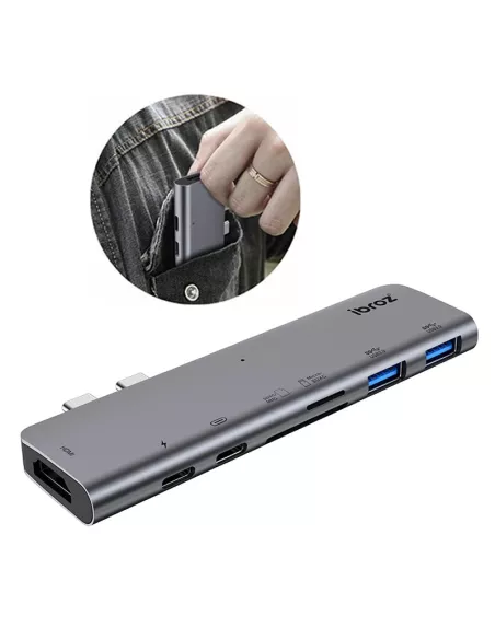 USB C HUB - DC703 - 7 in 1 for MacBook Pro Thunderbolt 3 (40Gbps) ...