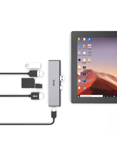 6 in 1 USB-C HUB for Microsoft Surface Pro 7 - USB-A 3.0 - USB-C 3...