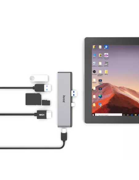 6 in 1 USB-C HUB for Microsoft Surface Pro 7 - USB-A 3.0 - USB-C 3...